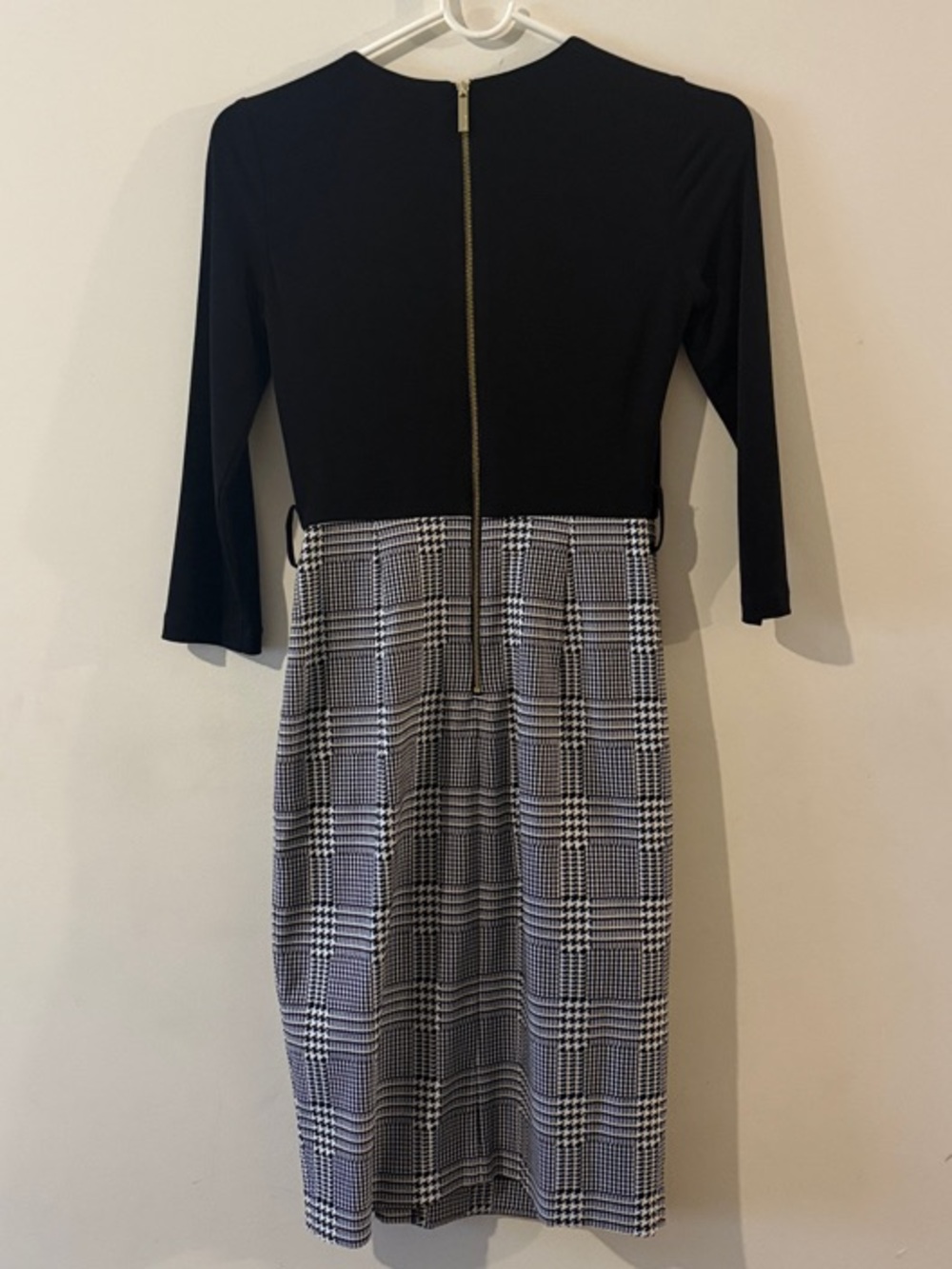 calvin klein dress with quarter sleeve plaid pencil skirt - Picture 5 of 5